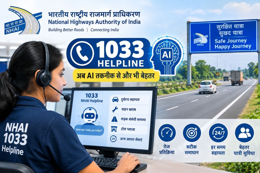 NHAI 1033 हेल्पलाइन में होगा AI का इस्तेमाल, शिकायतों का जल्द होगा समाधान